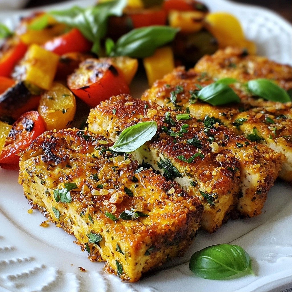 Savory Air Fryer Herb-Crusted Tofu Steaks Delight