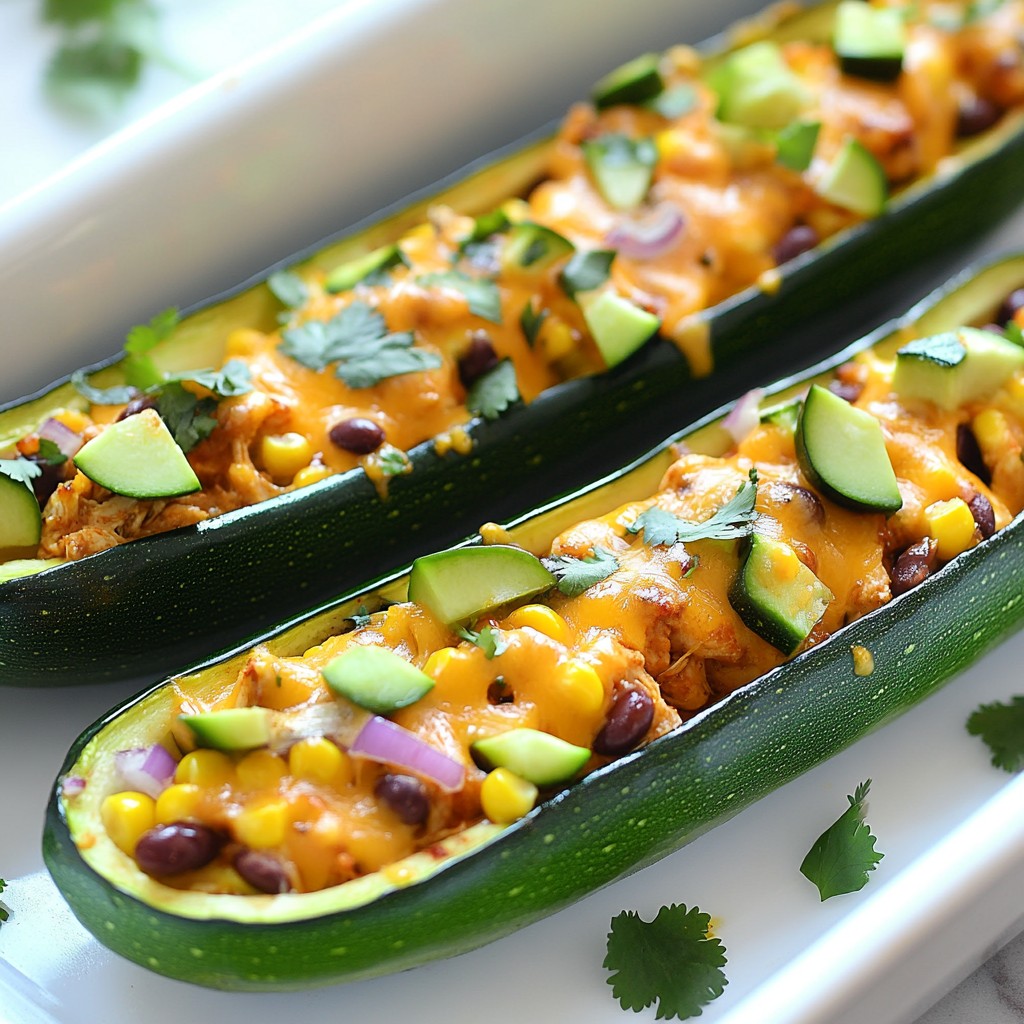 BBQ Chicken Stuffed Zucchini Boats Fresh and Flavorful