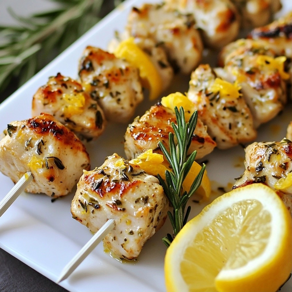 Succulent Air Fryer Lemon Herb Chicken Skewers Recipe