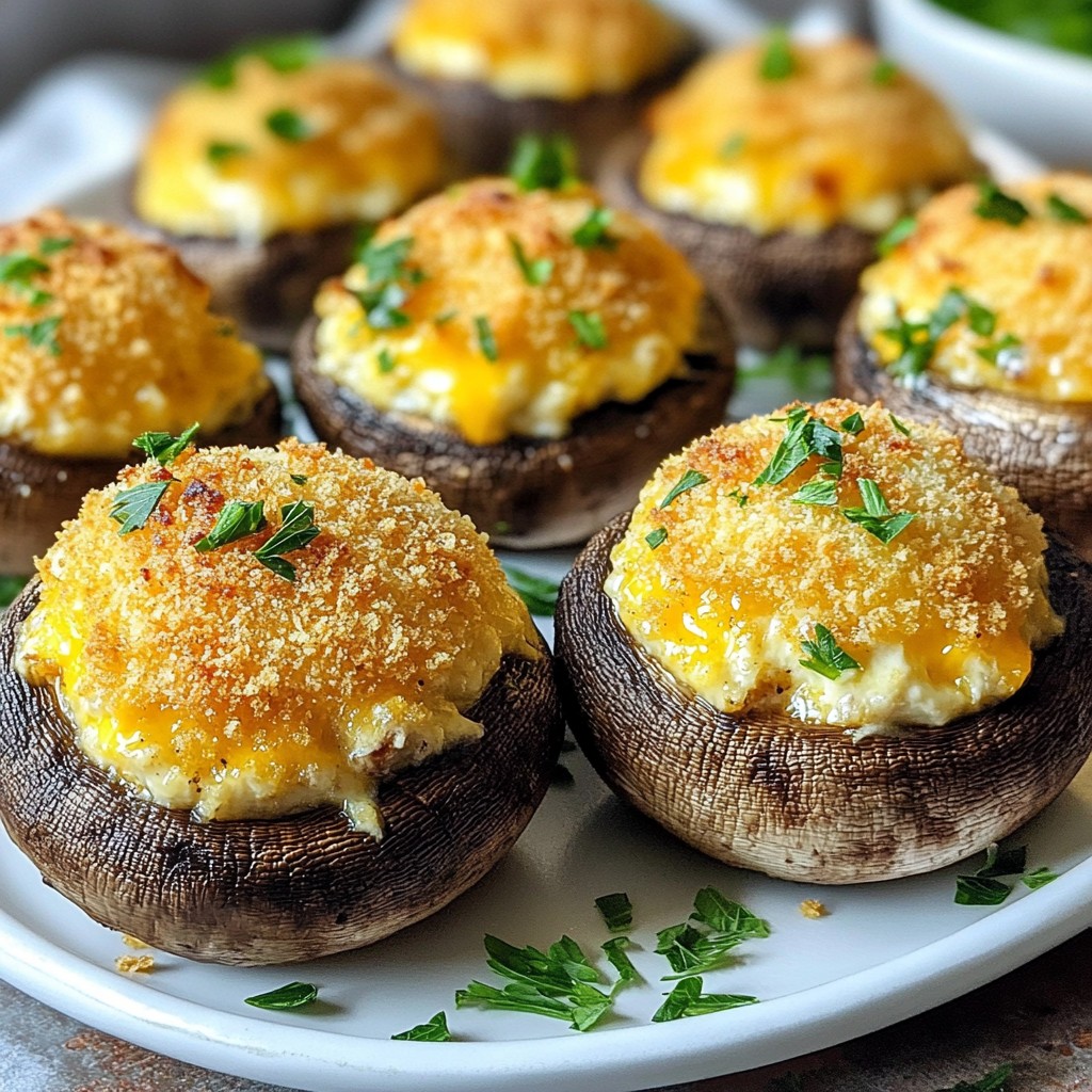 Cheesy Air Fryer Stuffed Mushroom Caps Delightful Dish