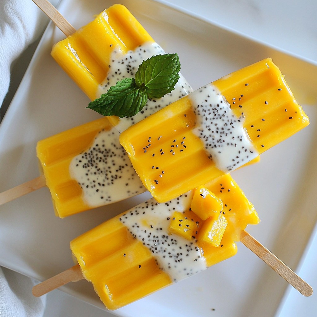 Mango Coconut Chia Pops Refreshing Frozen Treat