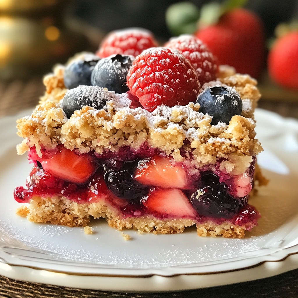 Triple Berry Crumble Bars Quick and Tasty Snack