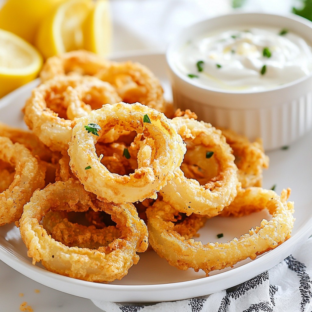 Crispy Air-Fried Onion Rings with Dipping Sauce Delight