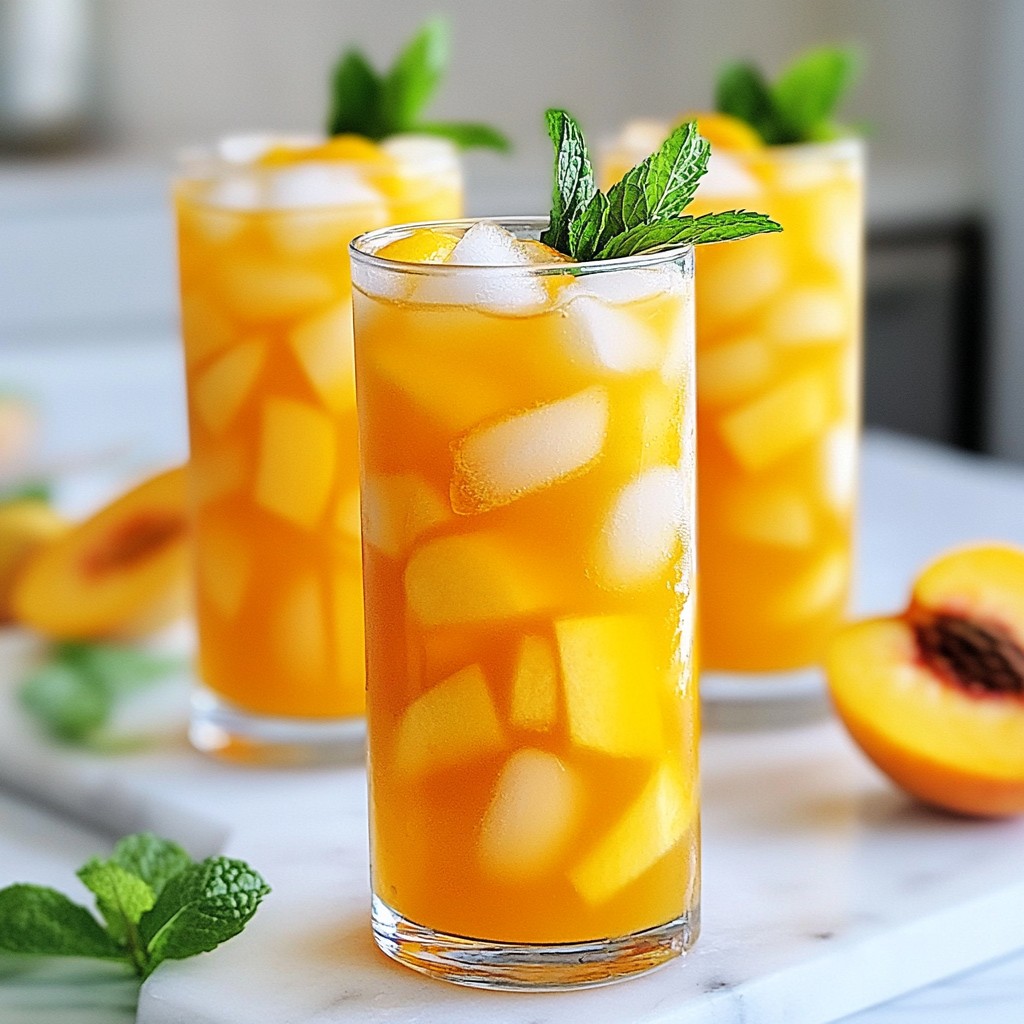 Peach Iced Tea Lemonade Refreshing Summer Drink Recipe
