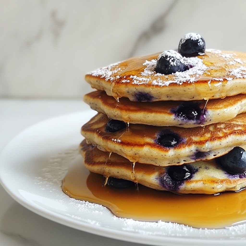 Fluffy Air Fryer Vegan Blueberry Pancakes Recipe