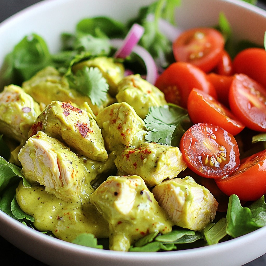 Creamy Avocado Chicken Salad Fresh and Flavorful Dish