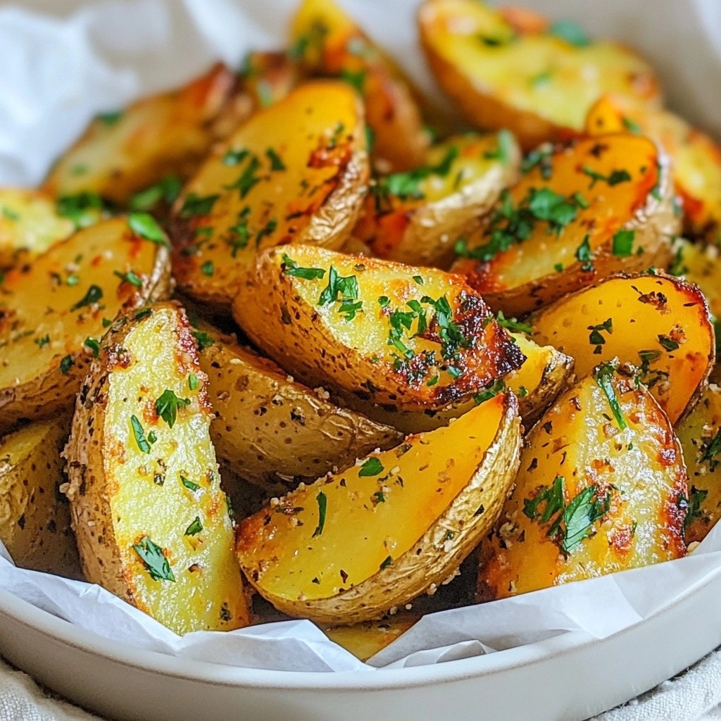 Crispy Air-Fried Garlic Herb Potato Wedges Delight