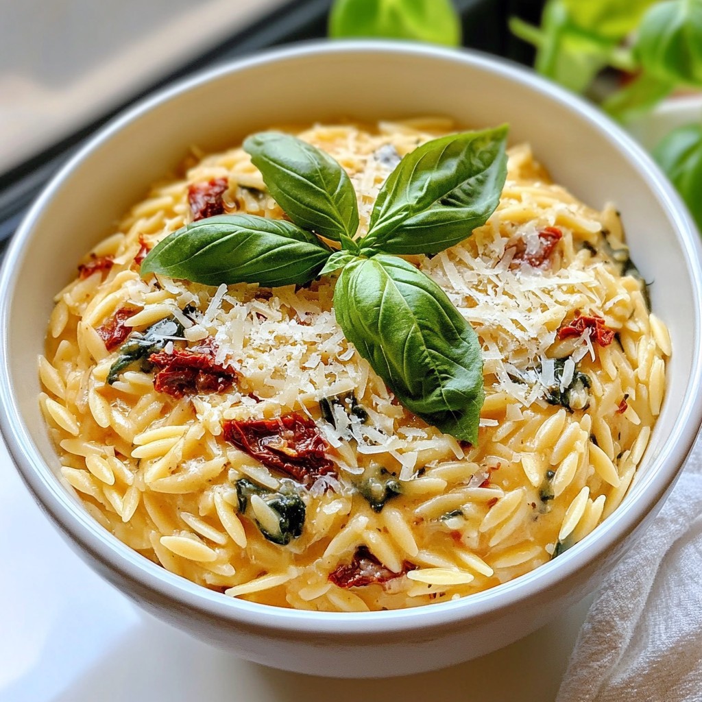 Creamy Sun Dried Tomato Orzo Simple and Delicious Meal