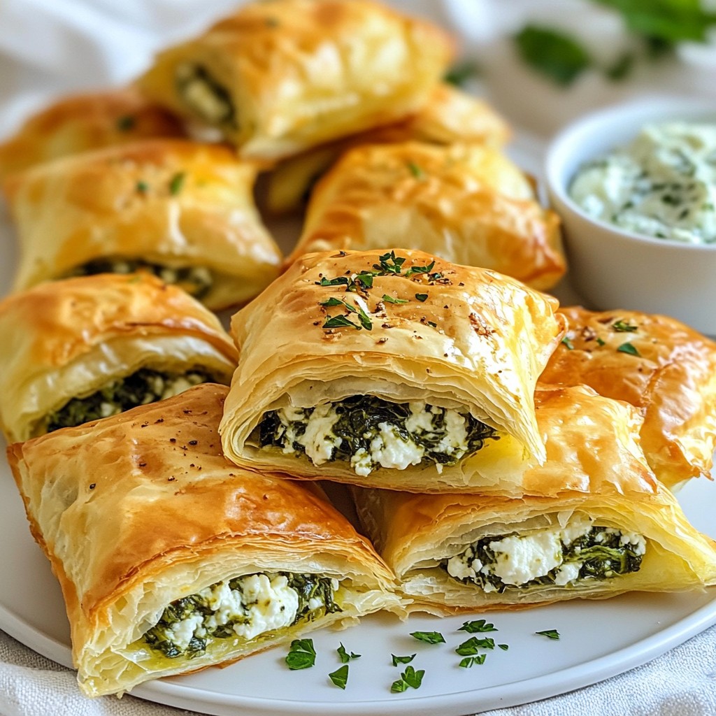 Savory air-fried Spinach and Feta Puffs Recipe