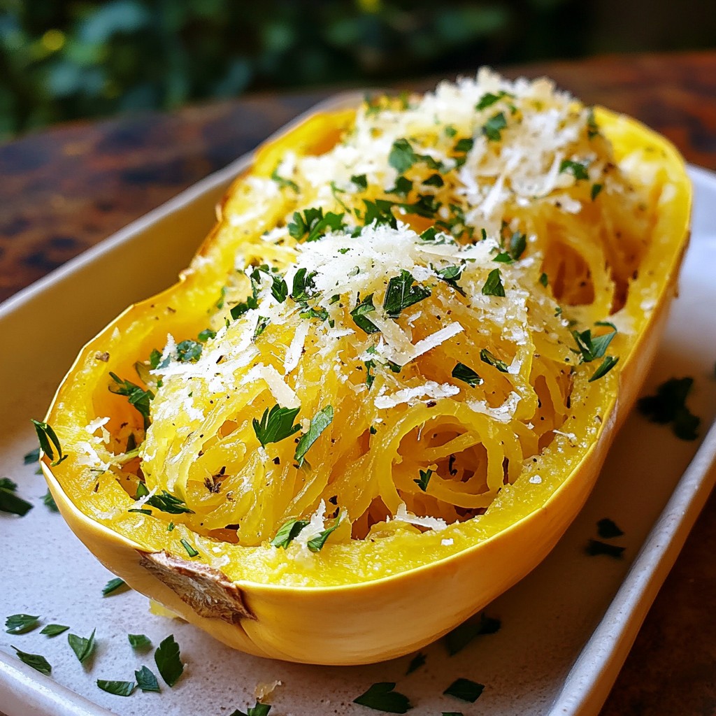 Roasted Garlic Parmesan Spaghetti Squash Delight