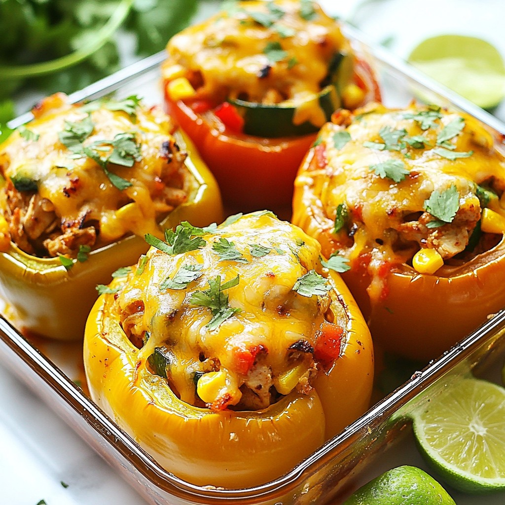 Savory Chicken Fajita Stuffed Peppers Delight