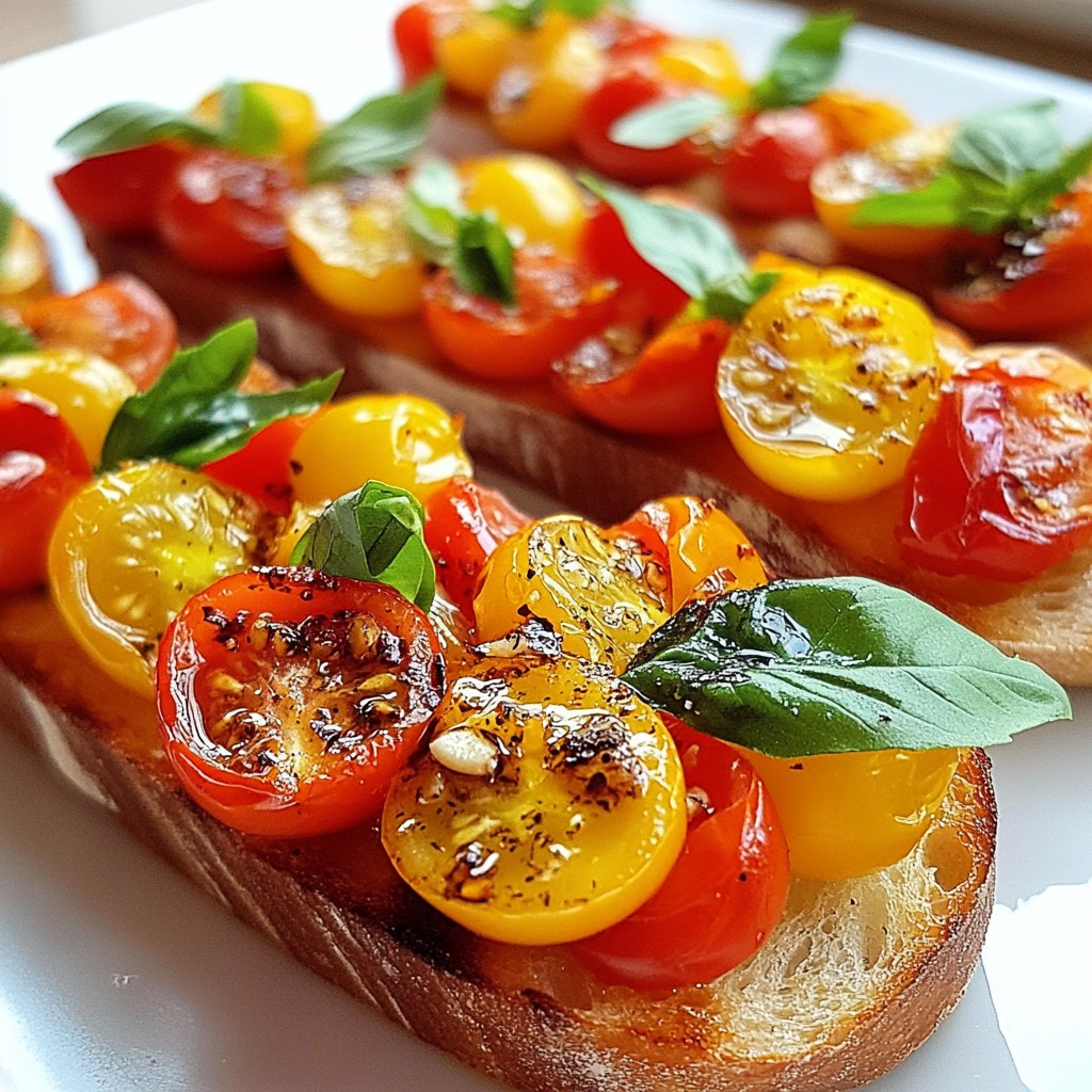 Savory air-fried Herb Roasted Tomato Bruschetta Recipe