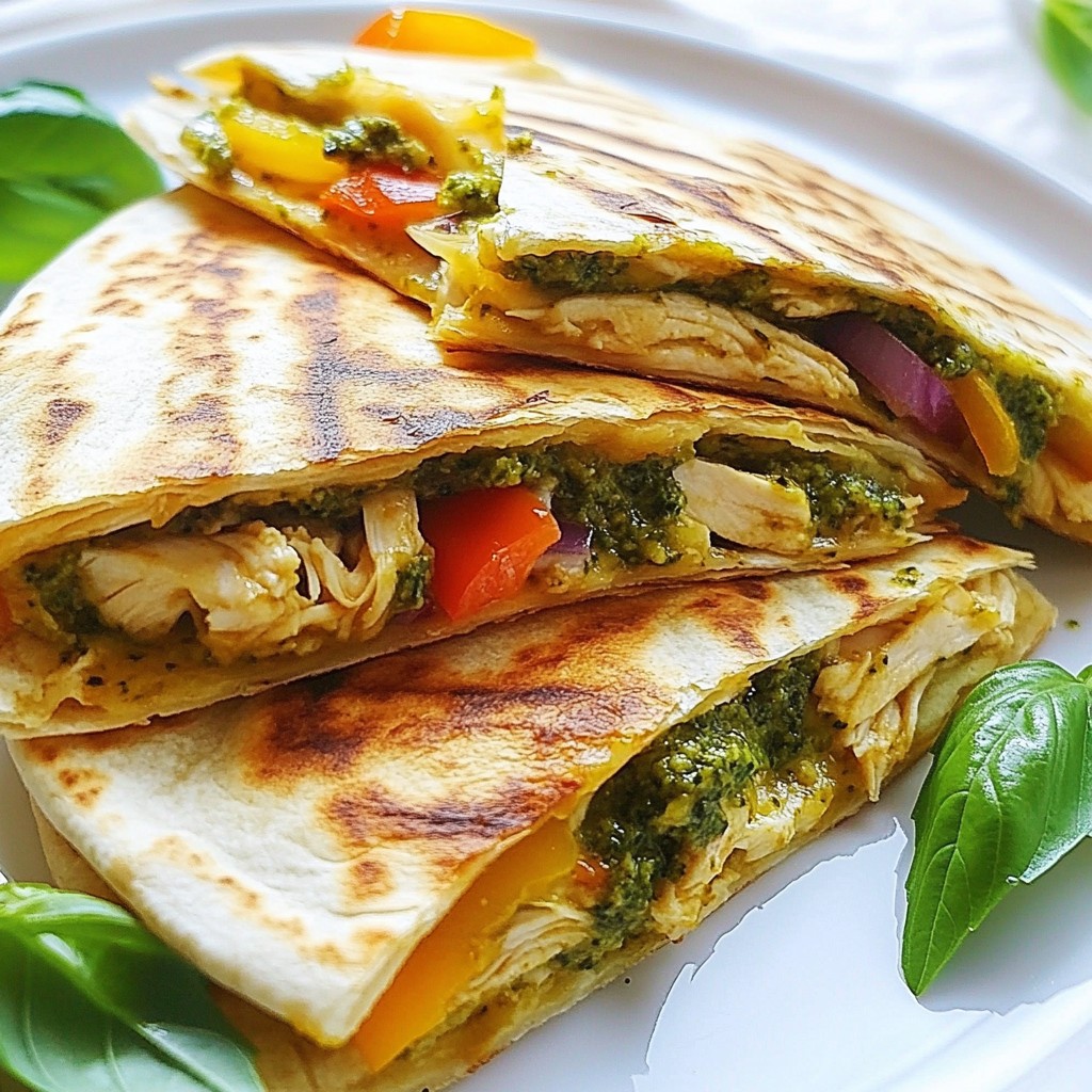 Cheesy Pesto Chicken Quesadillas Flavorful Delight