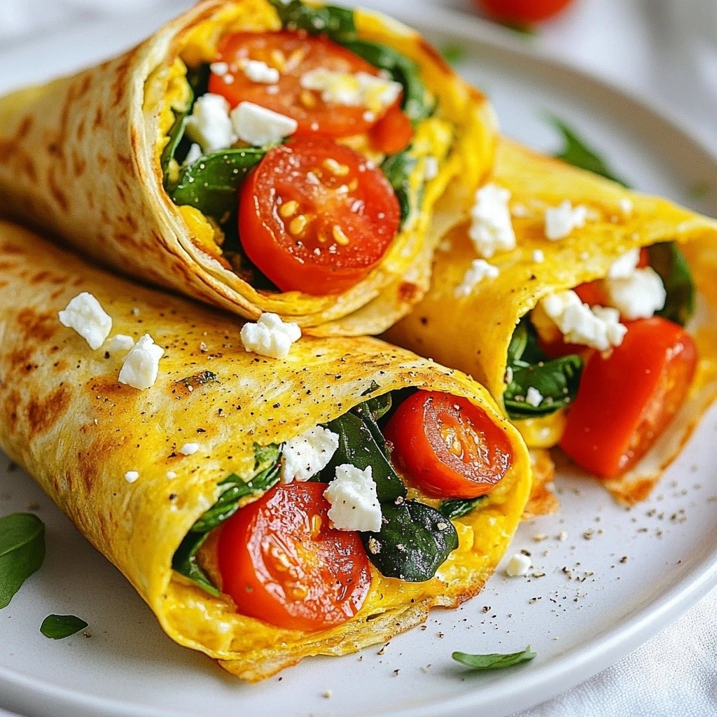 Fluffy air-fried Veggie Omelette Wraps Delightful Meal