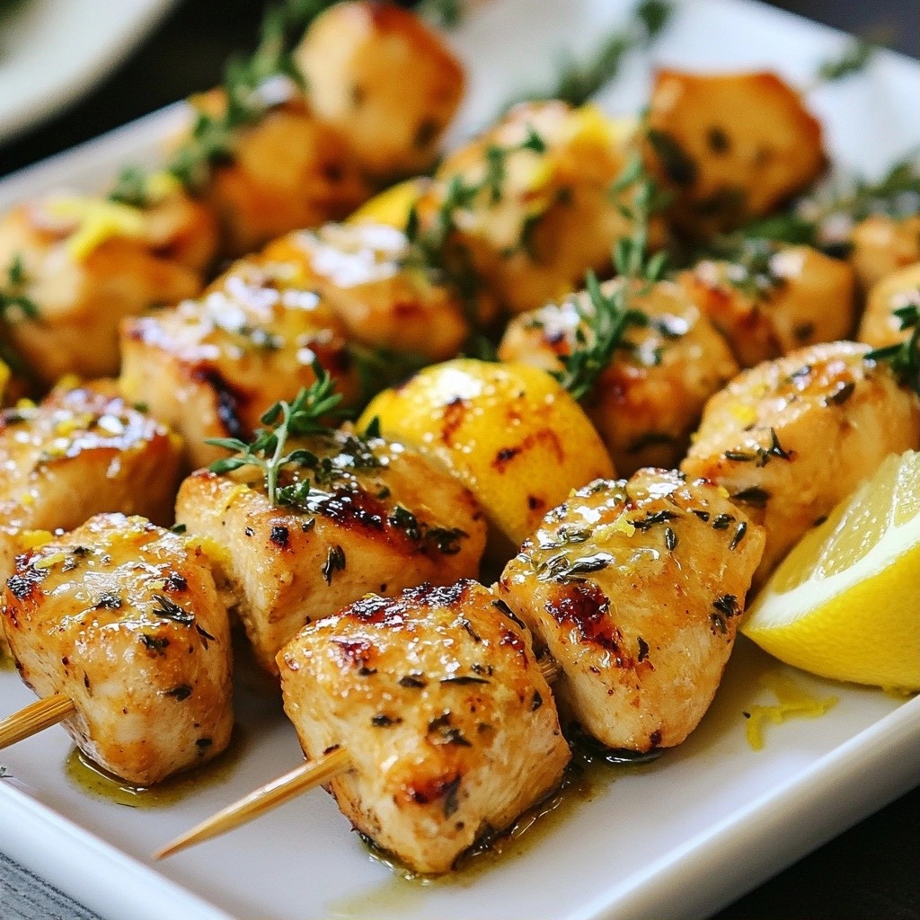 Savory Air Fryer Lemon Thyme Chicken Skewers Recipe
