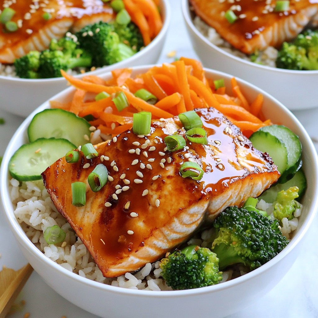 Teriyaki Glazed Salmon Bowls Nourishing Dinner Idea