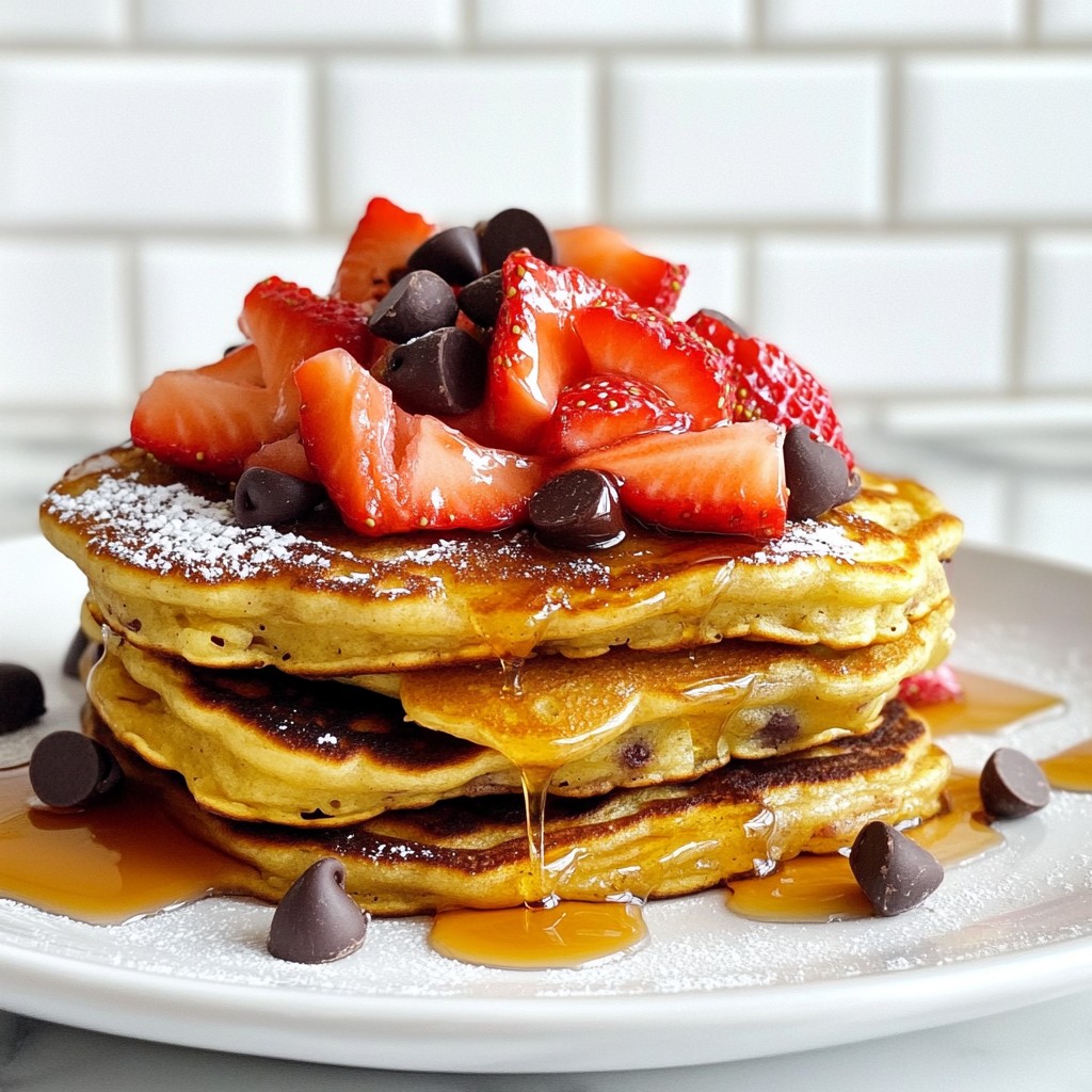 Strawberry Chocolate Chip Pancakes Delightful Breakfast