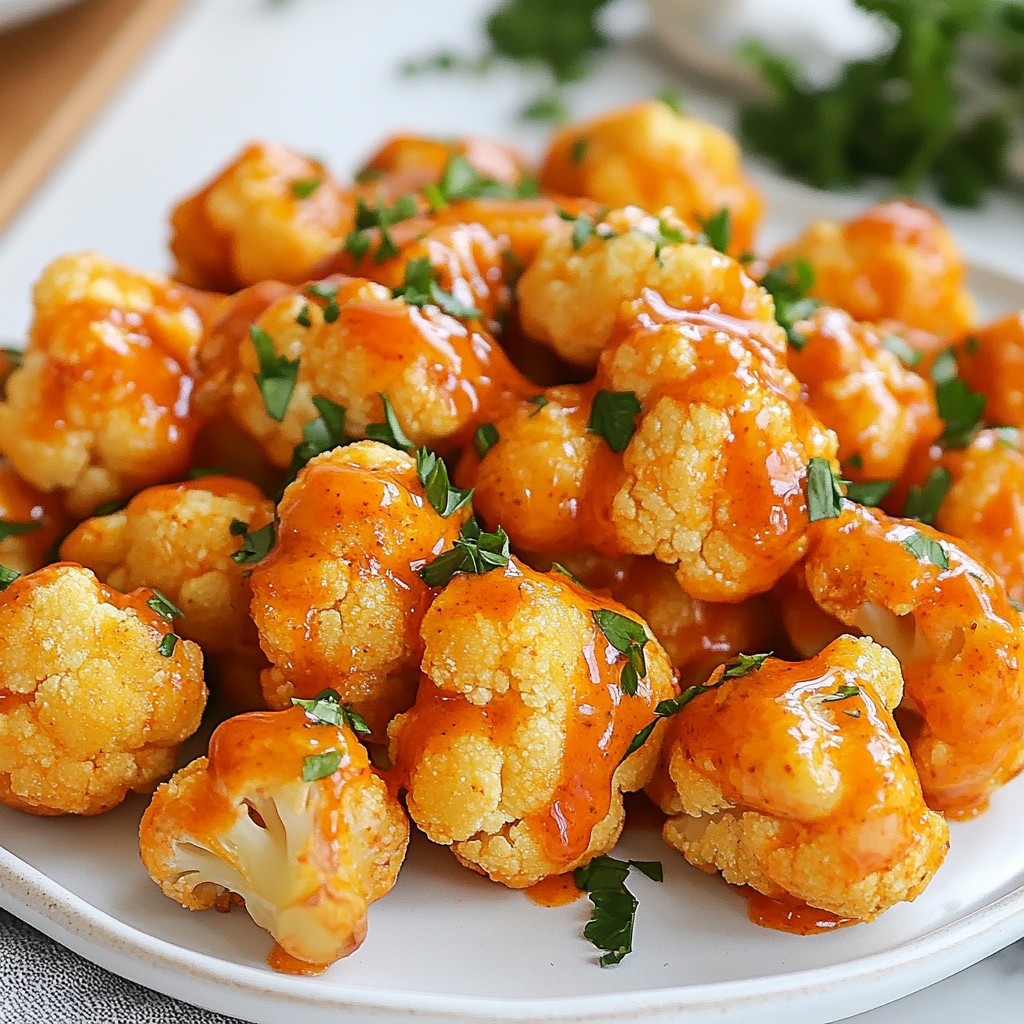 Air-fried Buffalo Cauliflower Bites Healthy Snack Option