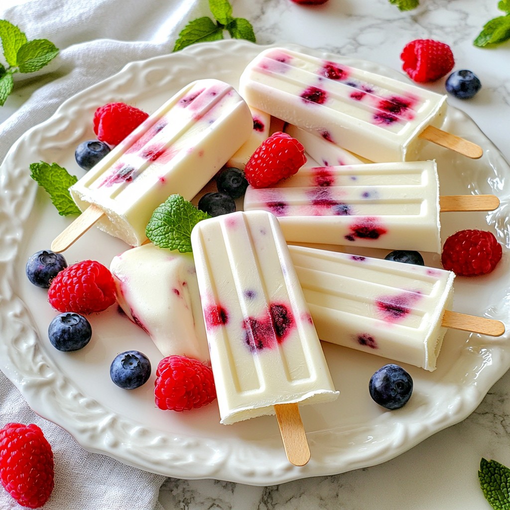 Berry Yogurt Popsicles Refreshing Frozen Delight