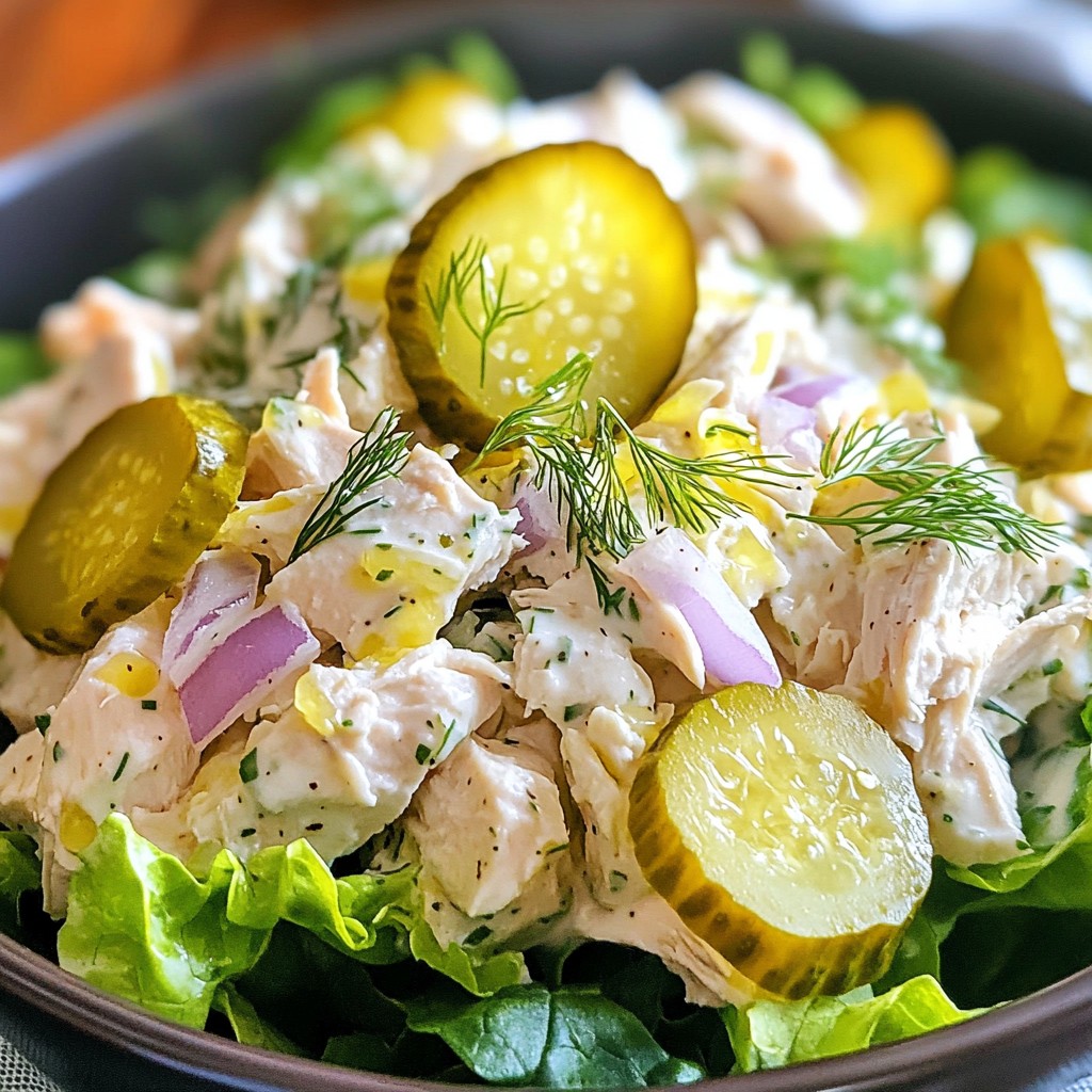 Garlic Dill Pickle Chicken Salad Fresh and Crunchy Dish