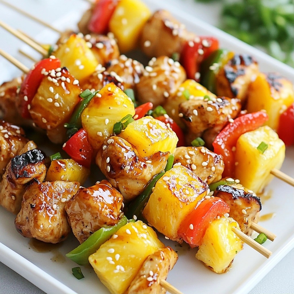 Juicy Air Fryer Pineapple Teriyaki Chicken Skewers