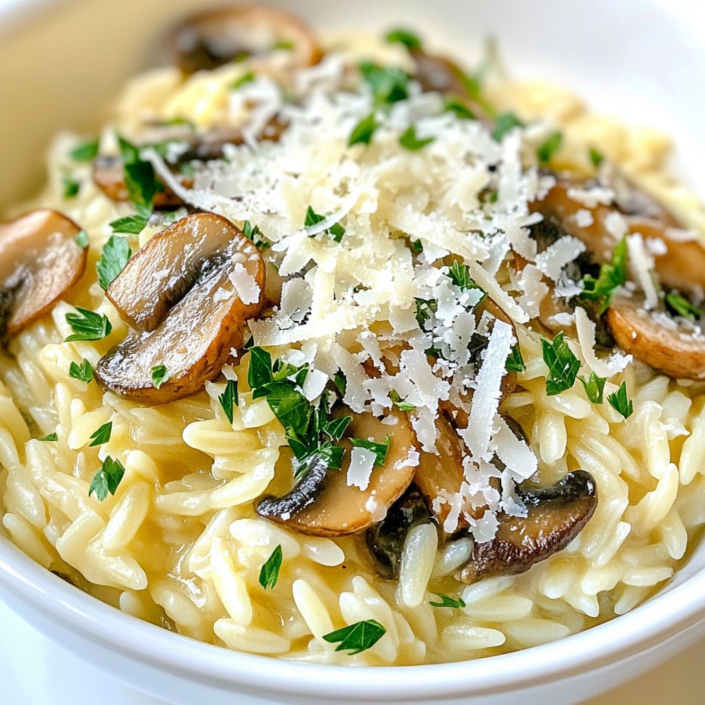 Creamy Mushroom Orzo Risotto Simple and Tasty Recipe