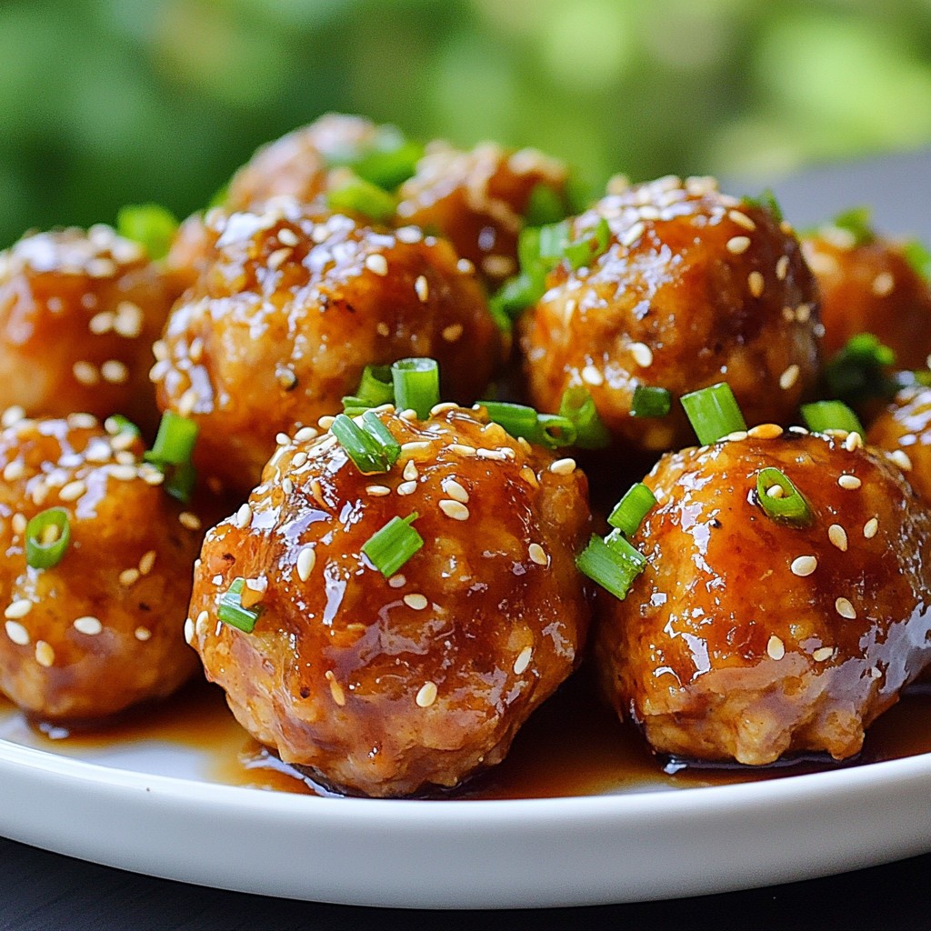 Honey Garlic Glazed Chicken Meatballs Simple Recipe
