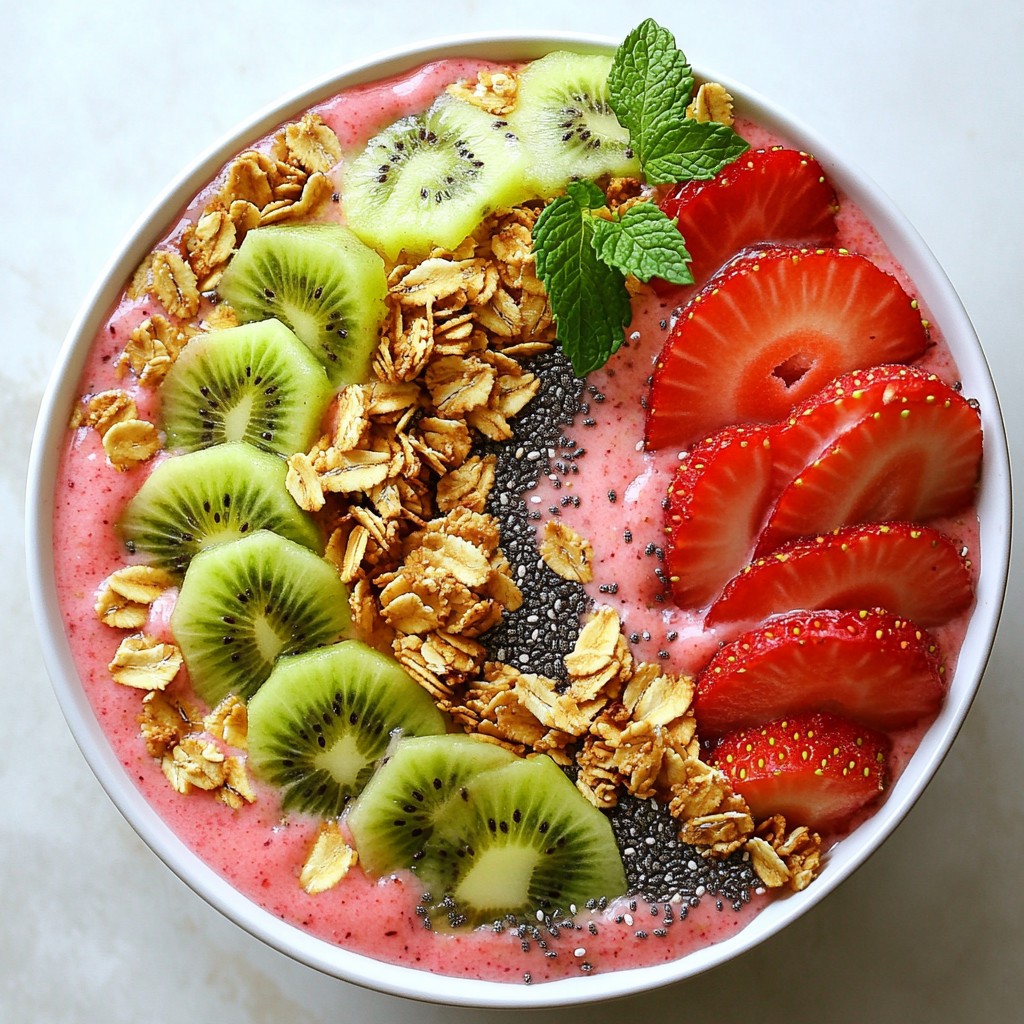 Strawberry Kiwi Smoothie Bowl Energizing Healthy Treat