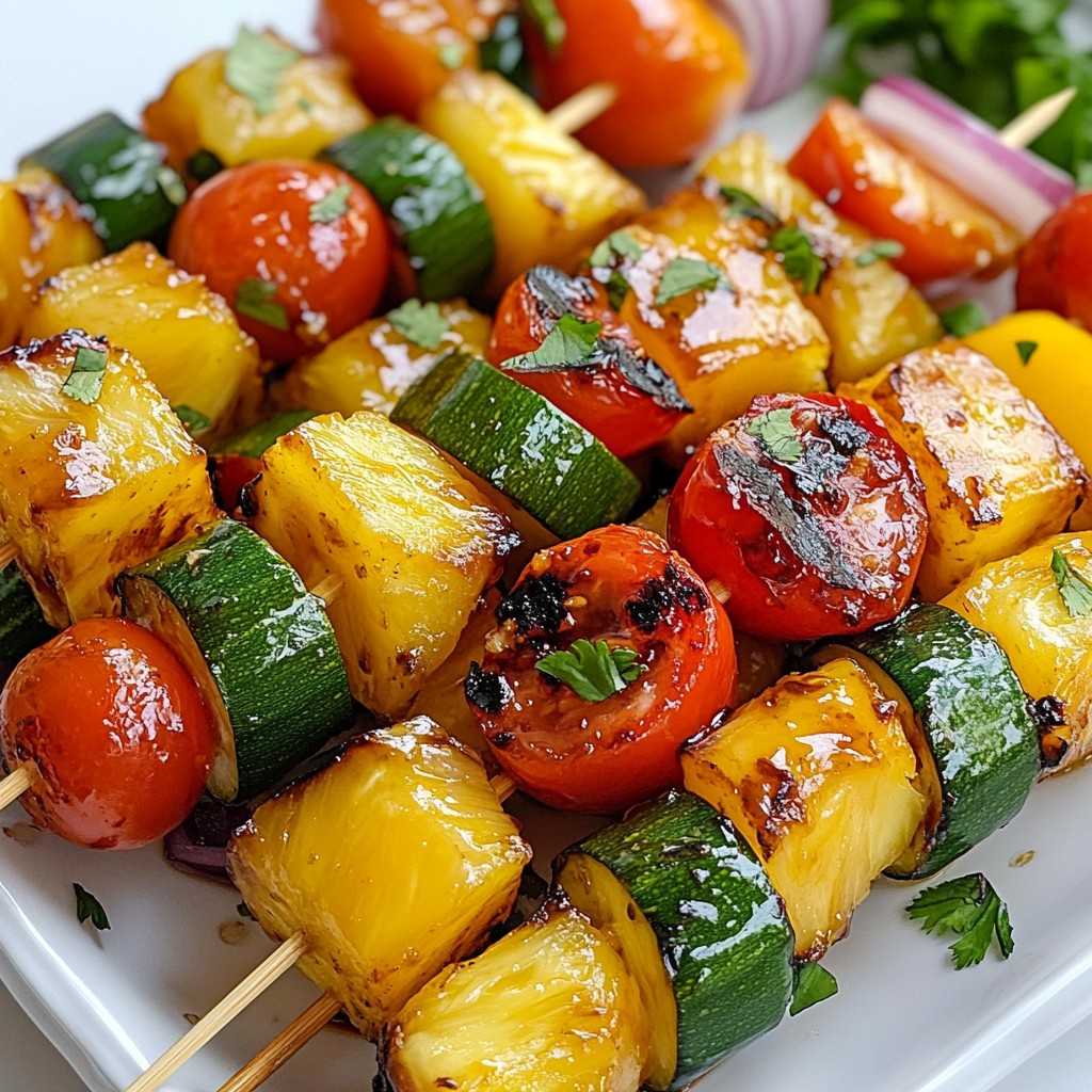Pineapple Teriyaki Veggie Skewers Flavorful and Fun