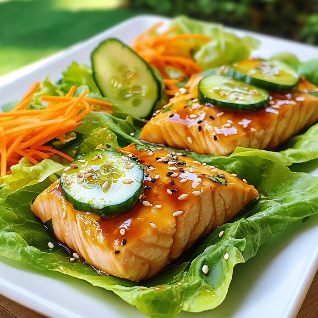 Teriyaki Salmon Lettuce Wraps Fresh and Flavorful Snack