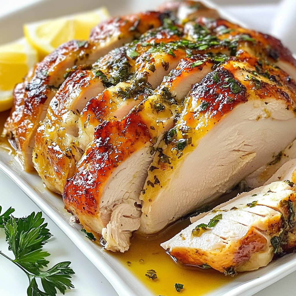 Garlic Herb Roasted Turkey Breast Juicy and Flavorful