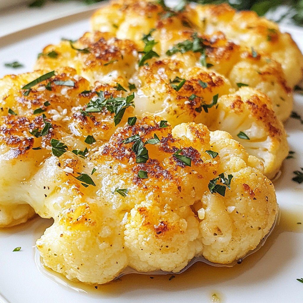Roasted Garlic Parmesan Cauliflower Steaks Delight