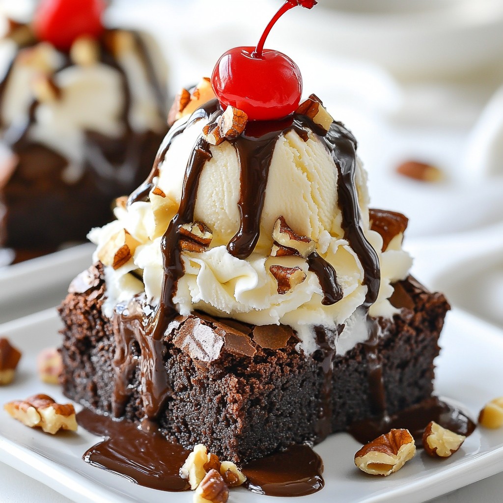 Chocolate Fudge Brownie Sundaes Indulgent Dessert Delight