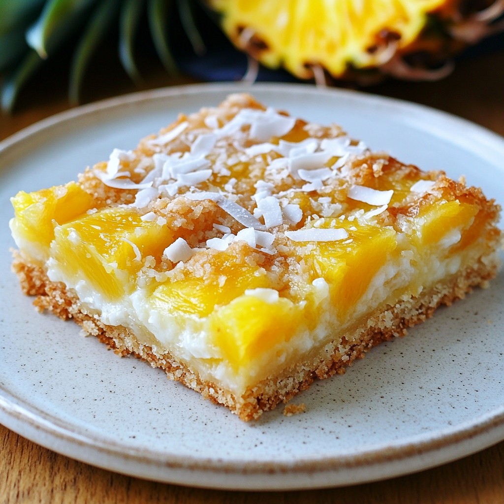 Tropical Pineapple Coconut Bars Simple Yet Delicious