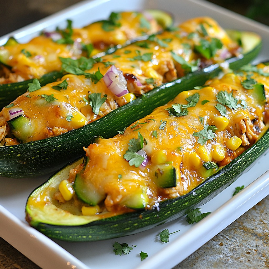 BBQ Chicken Zucchini Boats Flavorful and Healthy Dish