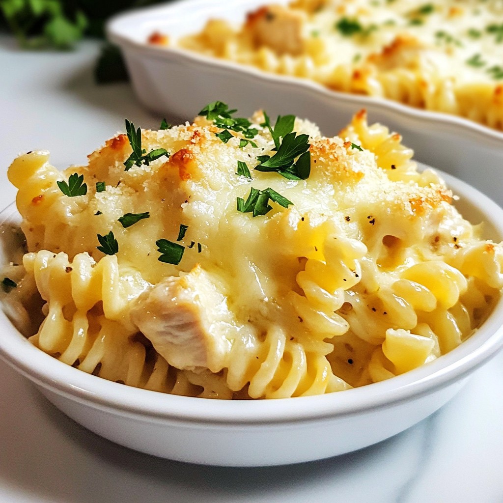 Garlic Parmesan Chicken Alfredo Bake Savory Comfort Dish