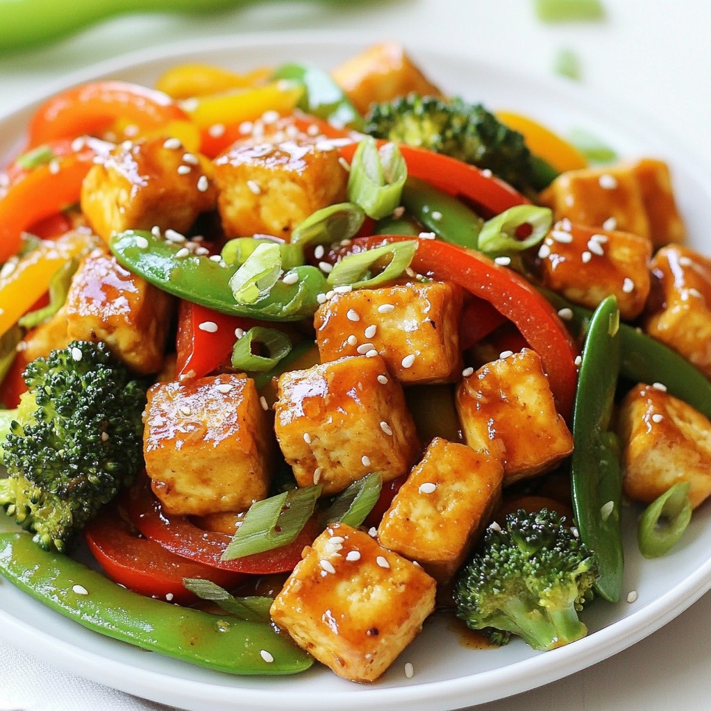 Spicy Sriracha Garlic Tofu Stir Fry Easy Weeknight Meal