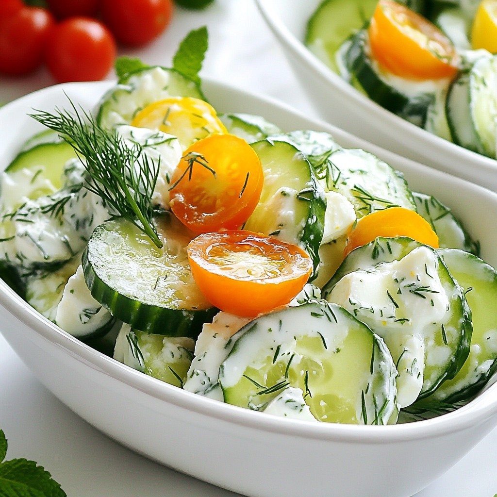 Creamy Feta Cucumber Salad Refreshing and Easy Recipe