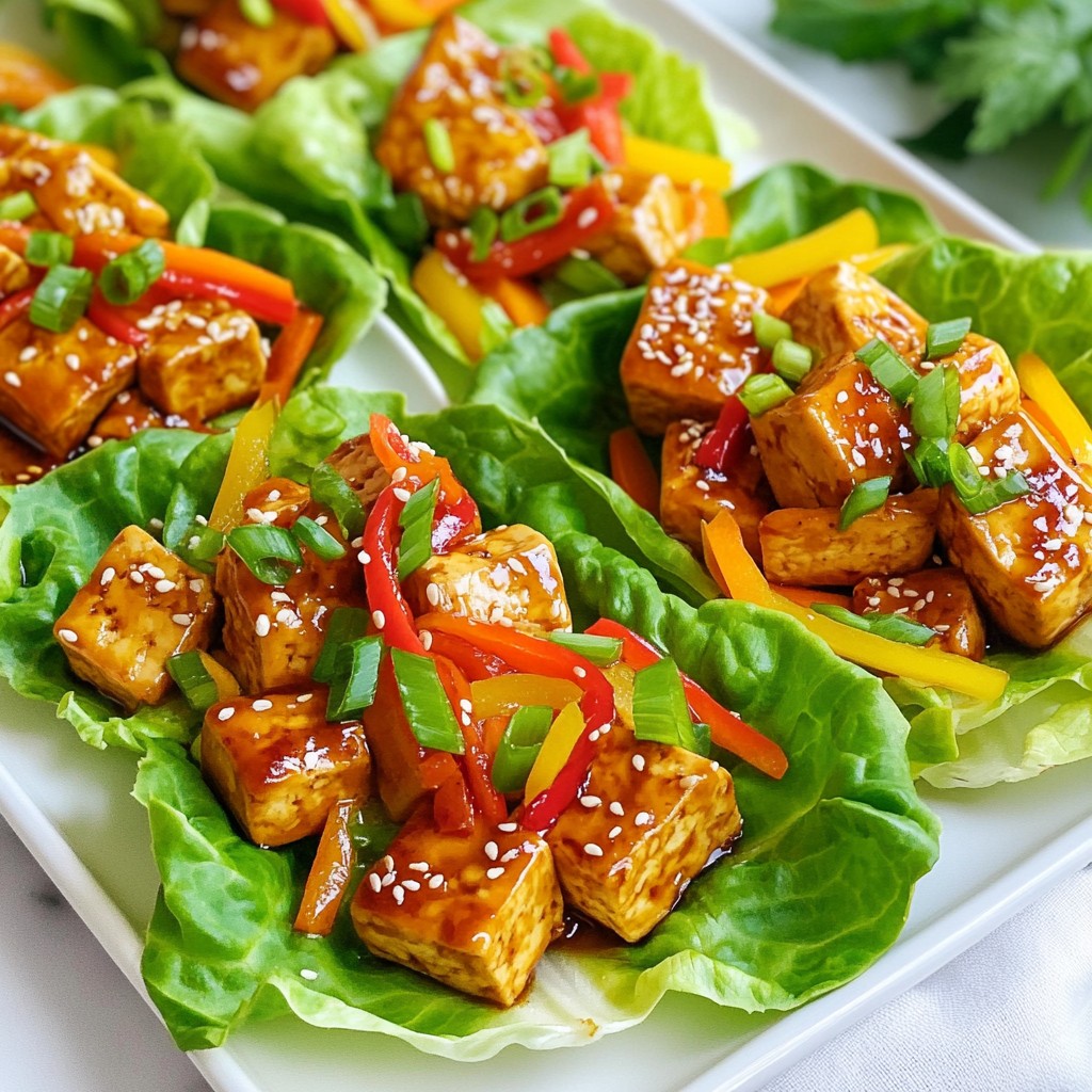Teriyaki Tofu Lettuce Wraps Flavorful and Fresh Dish