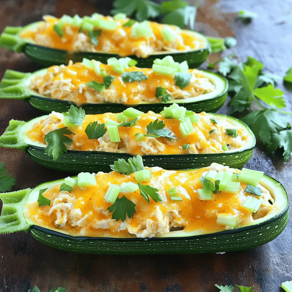 Buffalo Chicken Stuffed Zucchini Boats Savory Delight